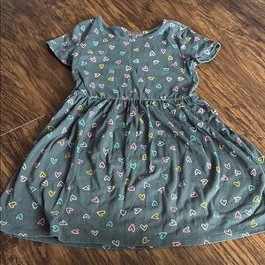 Heart Patterned Kids Dress - Size M 7/8